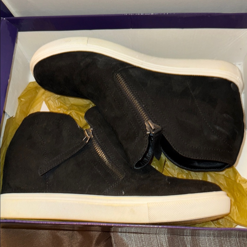 Black High-Top wedge sneakers by Madden Girl 8